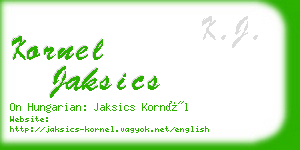 kornel jaksics business card